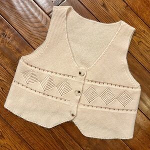 Cream Sleeveless Knit Top